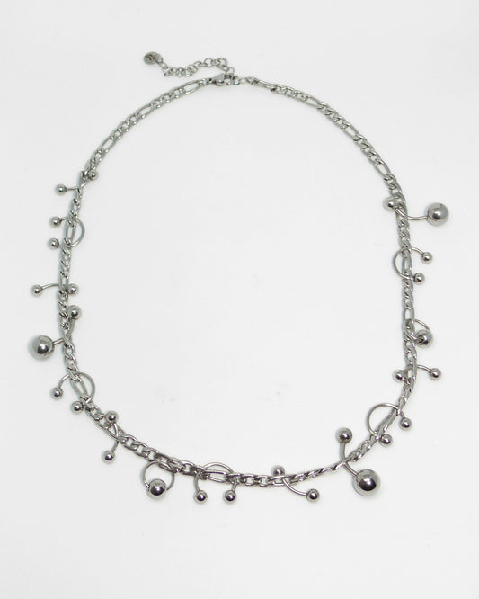 Steel mixed piercings necklace still portrait