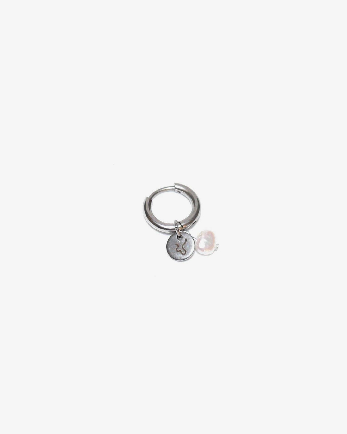 core gem single earring pearly mini hoop still