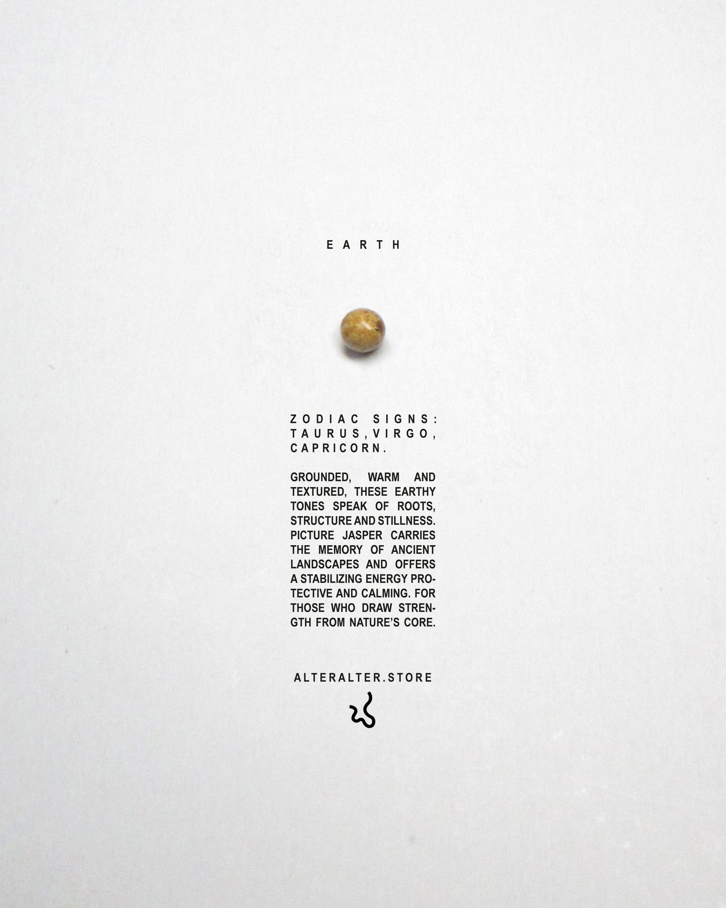 Brown bead representing earth signs