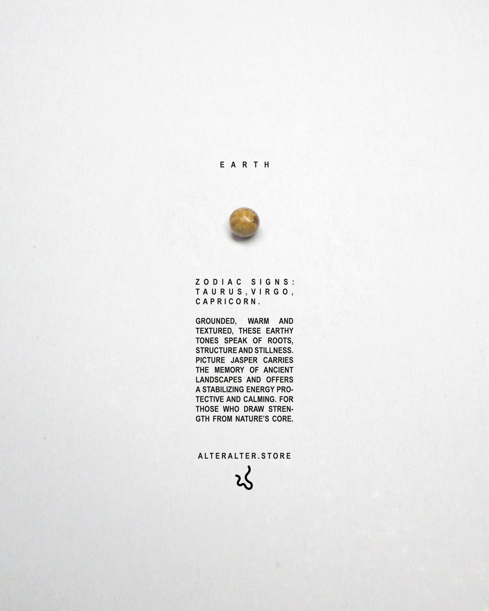 Brown bead representing earth signs