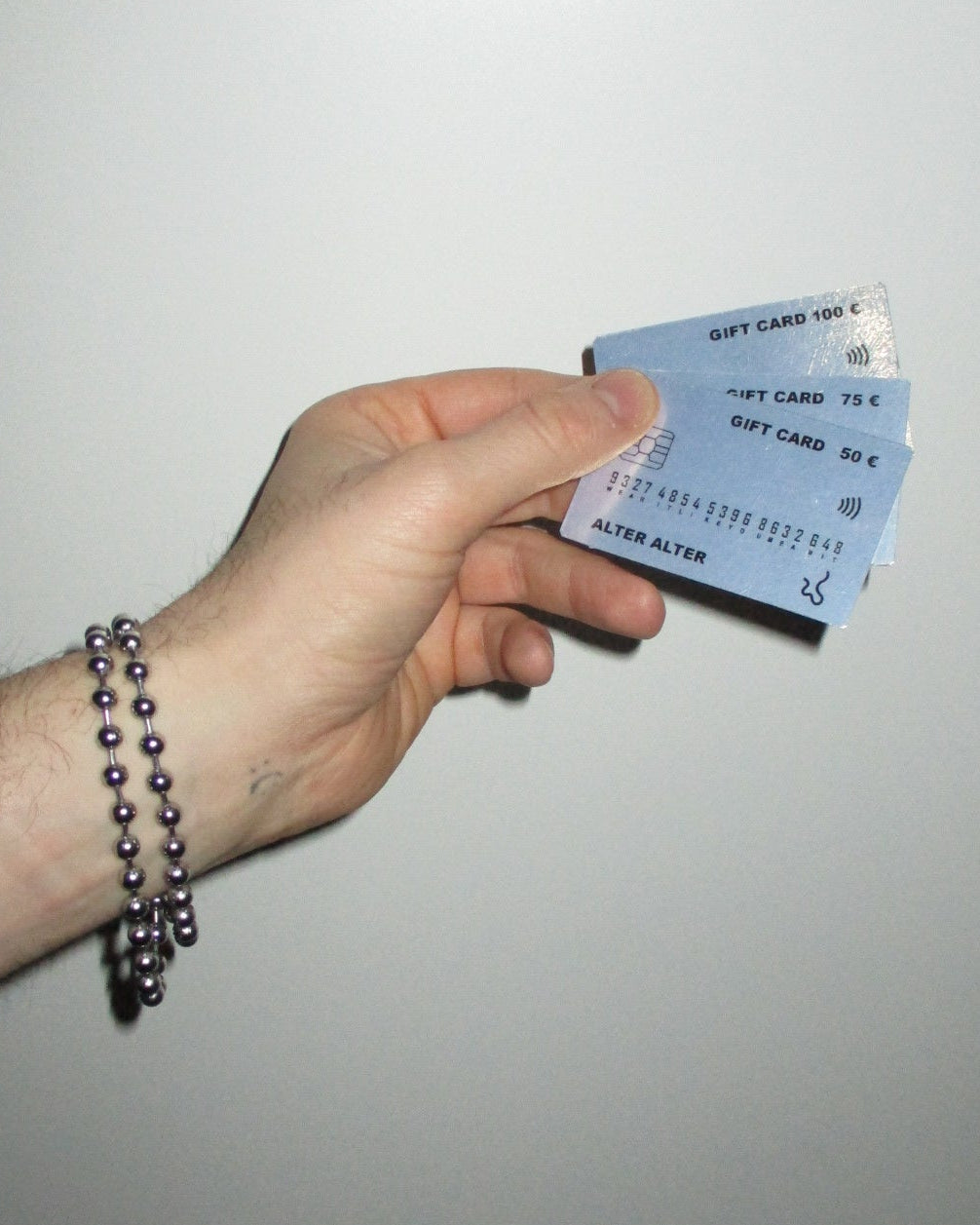 Digital gift cards hold portrait