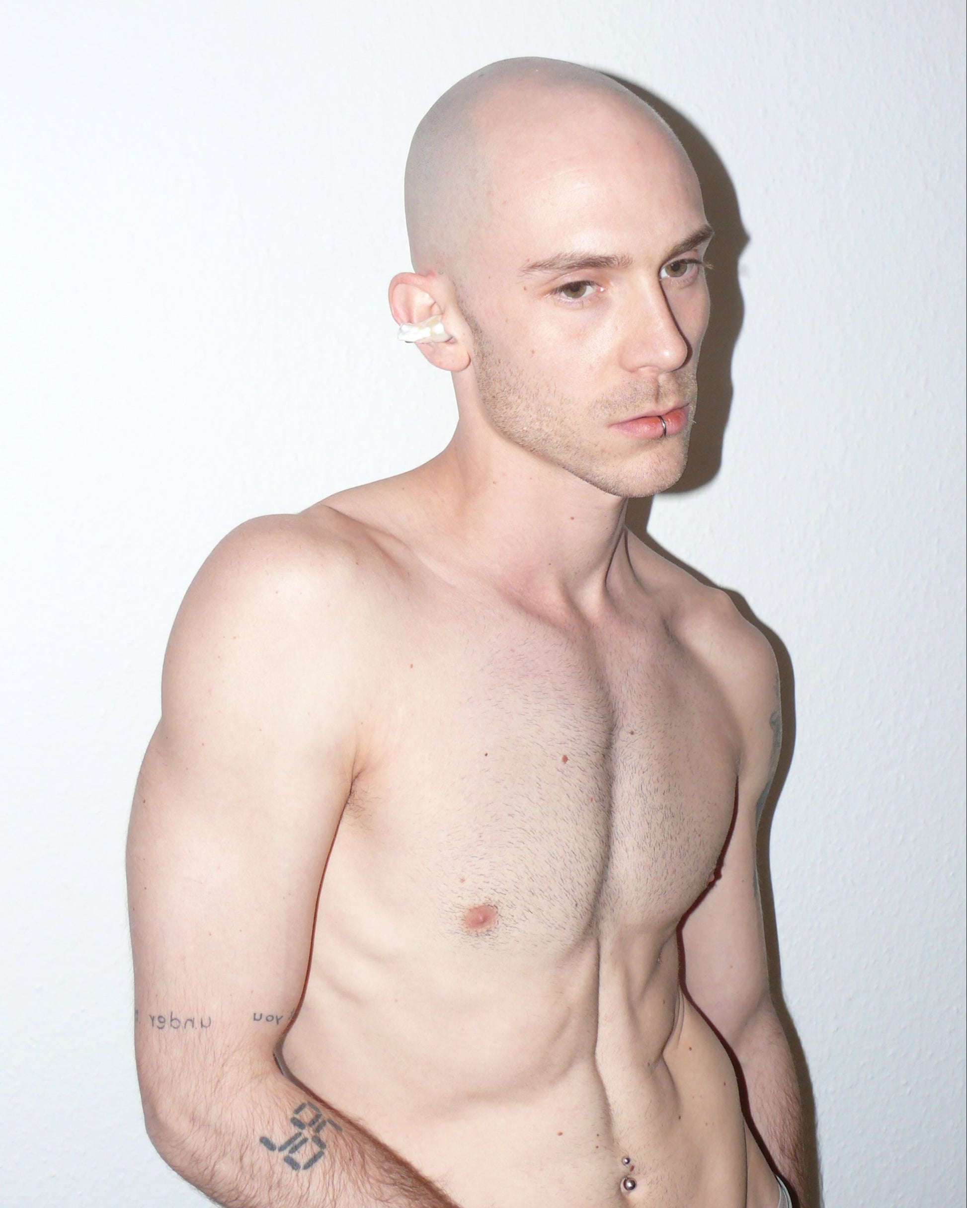 Freshwater baroque pearl cuff portrait on white model