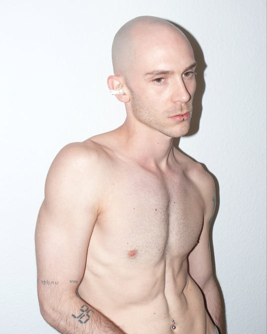 Freshwater baroque pearl cuff portrait on white model