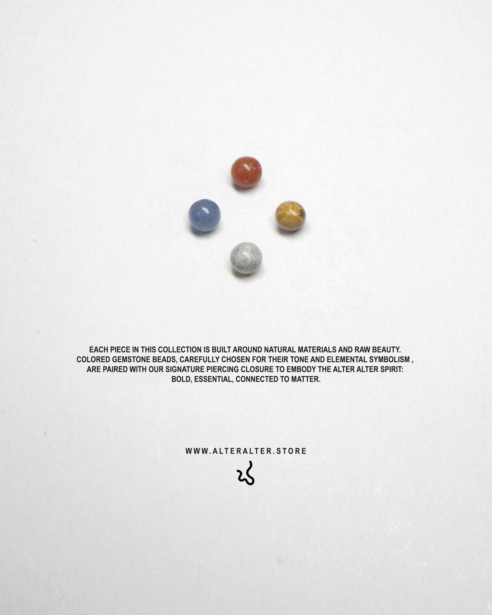 Gemstone beads four elements cross display