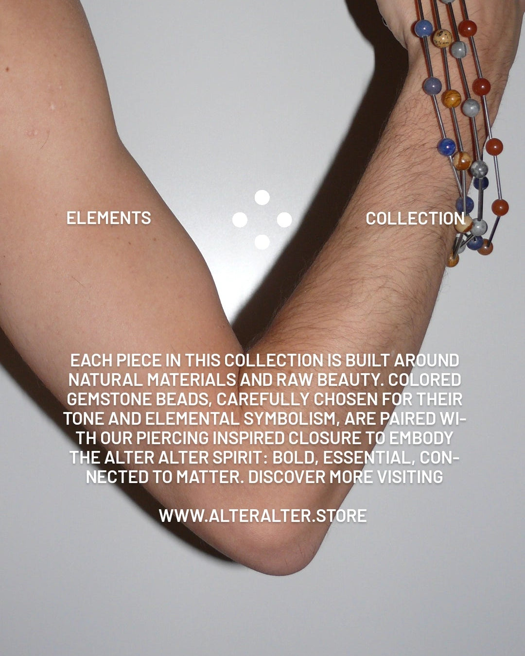 Hold-gemstone beaded necklaces four elements 