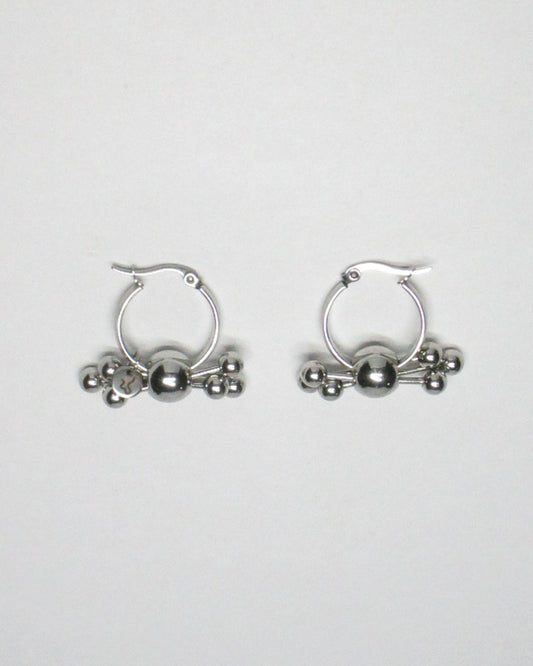 22-STELLAR BARBELL HOOPS EARRINGS