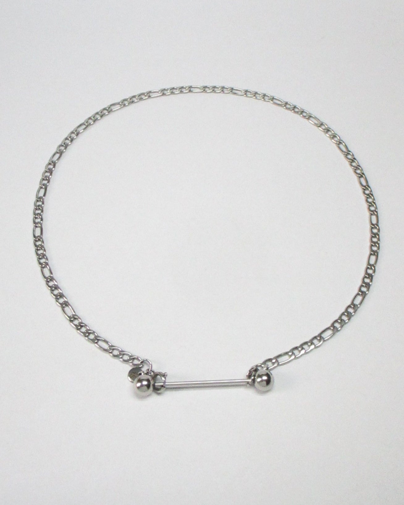 Maxi barbell steel necklace still portrait