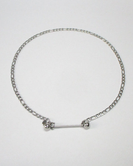 Maxi barbell steel necklace still portrait