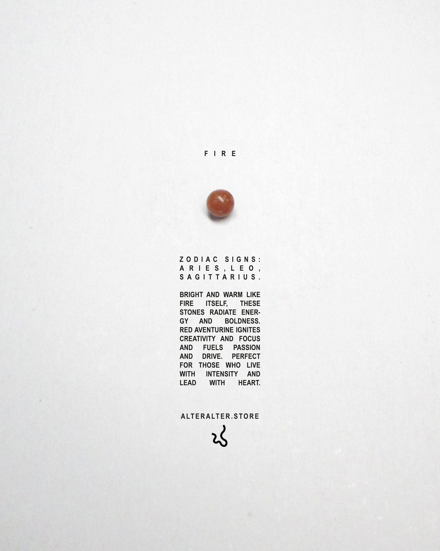 Red bead representing fire signs