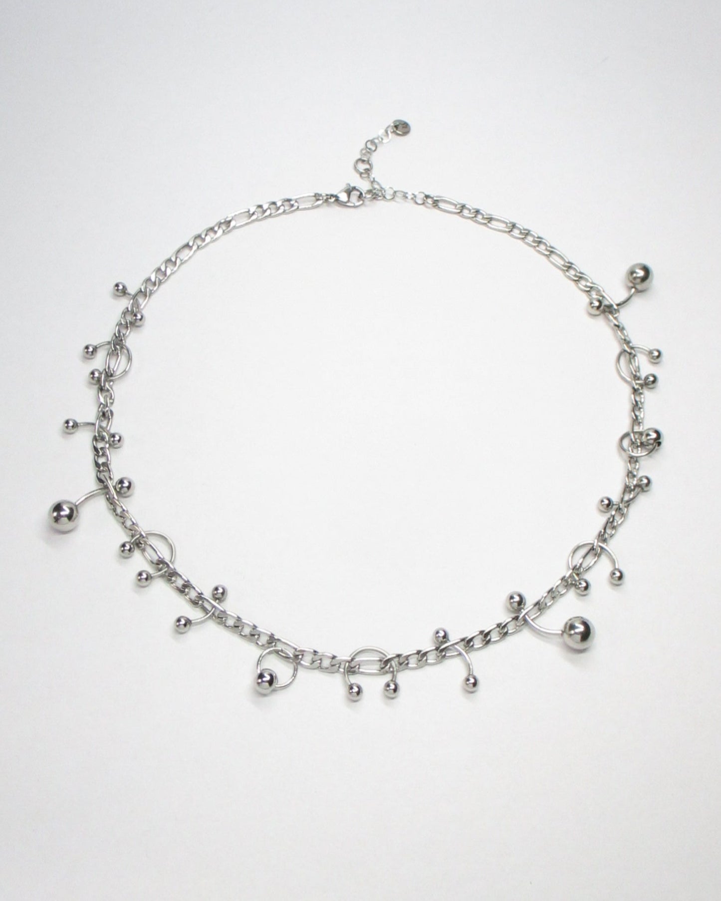 Steel mixed piercings necklace still portrait