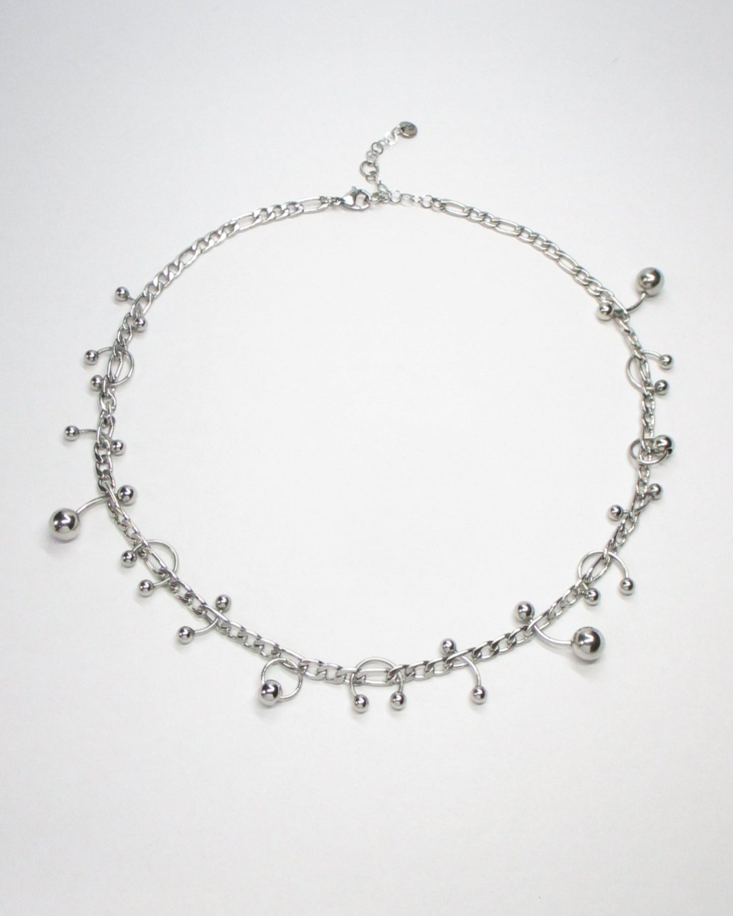 Steel mixed piercings necklace still portrait