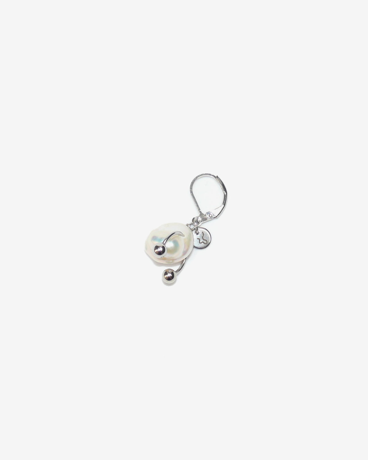 core gem single earring pierced button pearly still
